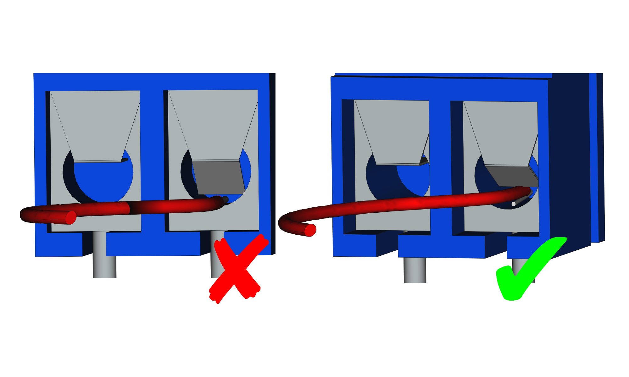 Small wires in terminal block